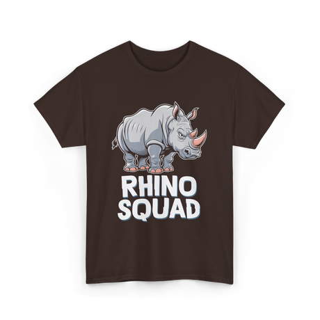 Rhino Squad Rhinoceros Wildlife T-Shirt - Dark Chocolate