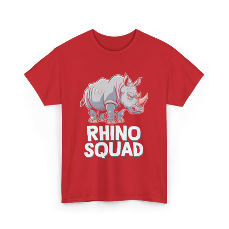 Rhino Squad Rhinoceros Wildlife T-Shirt - Red