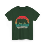 Rhino Sunset Wildlife Conservation T-Shirt - Forest Green