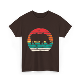 Rhino Sunset Wildlife Conservation T-Shirt - Dark Chocolate