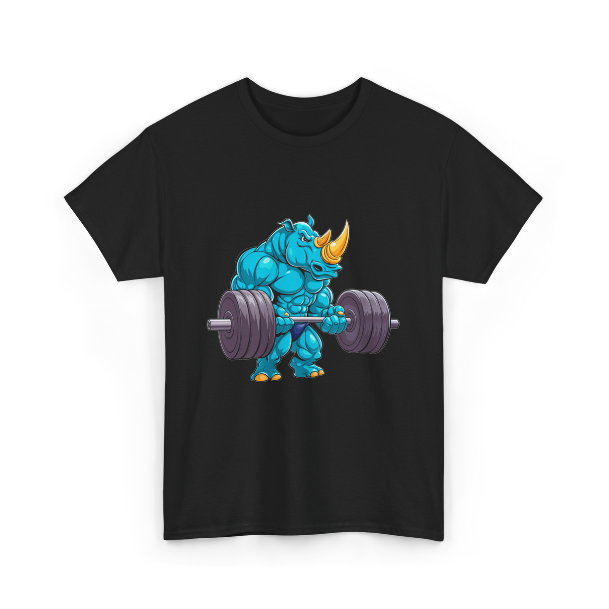 Rhinoceros Powerlifting Rhino Weightlifting T-Shirt - Black