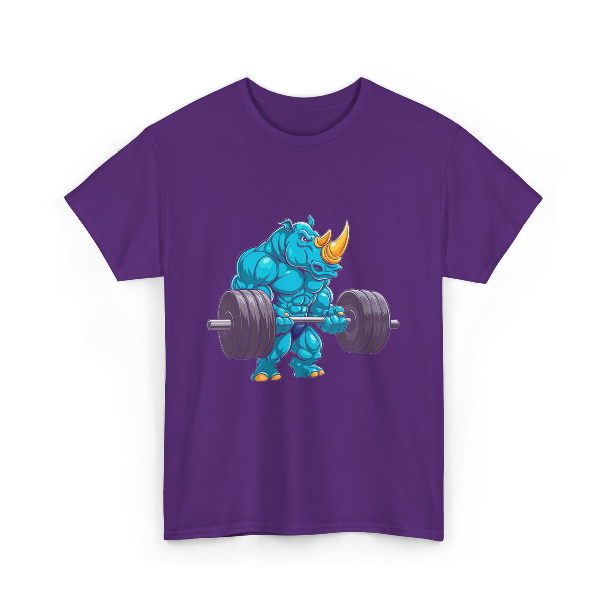 Rhinoceros Powerlifting Rhino Weightlifting T-Shirt - Purple