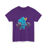 Rhinoceros Powerlifting Rhino Weightlifting T-Shirt - Purple