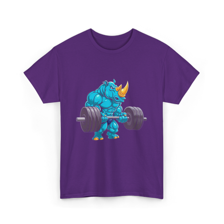 Rhinoceros Powerlifting Rhino Weightlifting T-Shirt - Purple