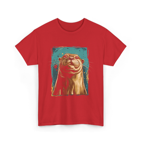 River Otter Cute Otter Animal T-Shirt - Red