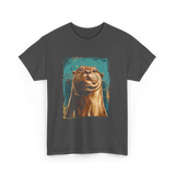 River Otter Cute Otter Animal T-Shirt - Dark Heather