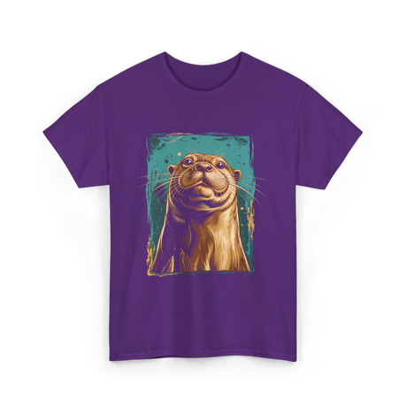 River Otter Cute Otter Animal T-Shirt - Purple