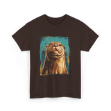 River Otter Cute Otter Animal T-Shirt - Dark Chocolate