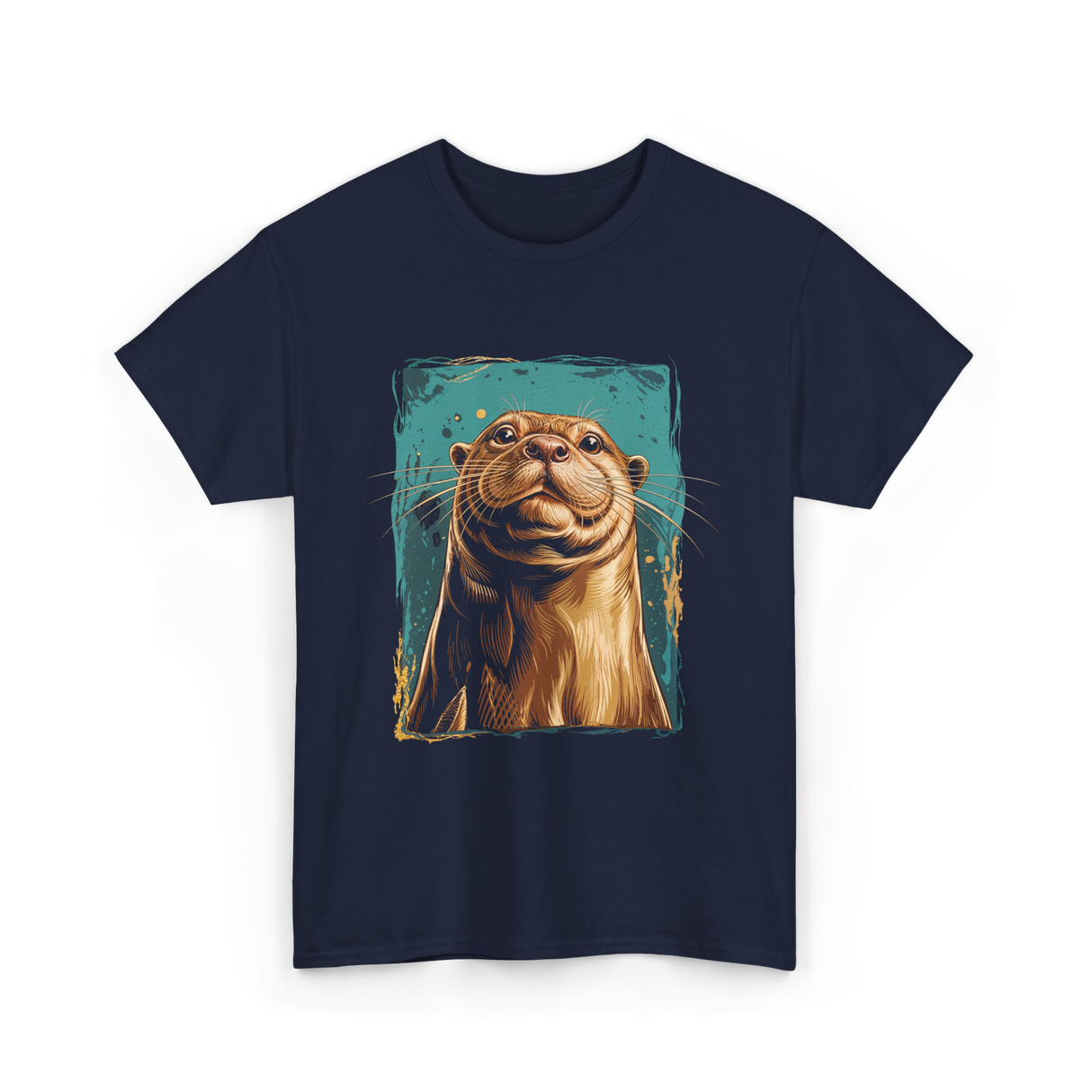 River Otter Cute Otter Animal T-Shirt - Navy