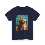 River Otter Cute Otter Animal T-Shirt - Navy