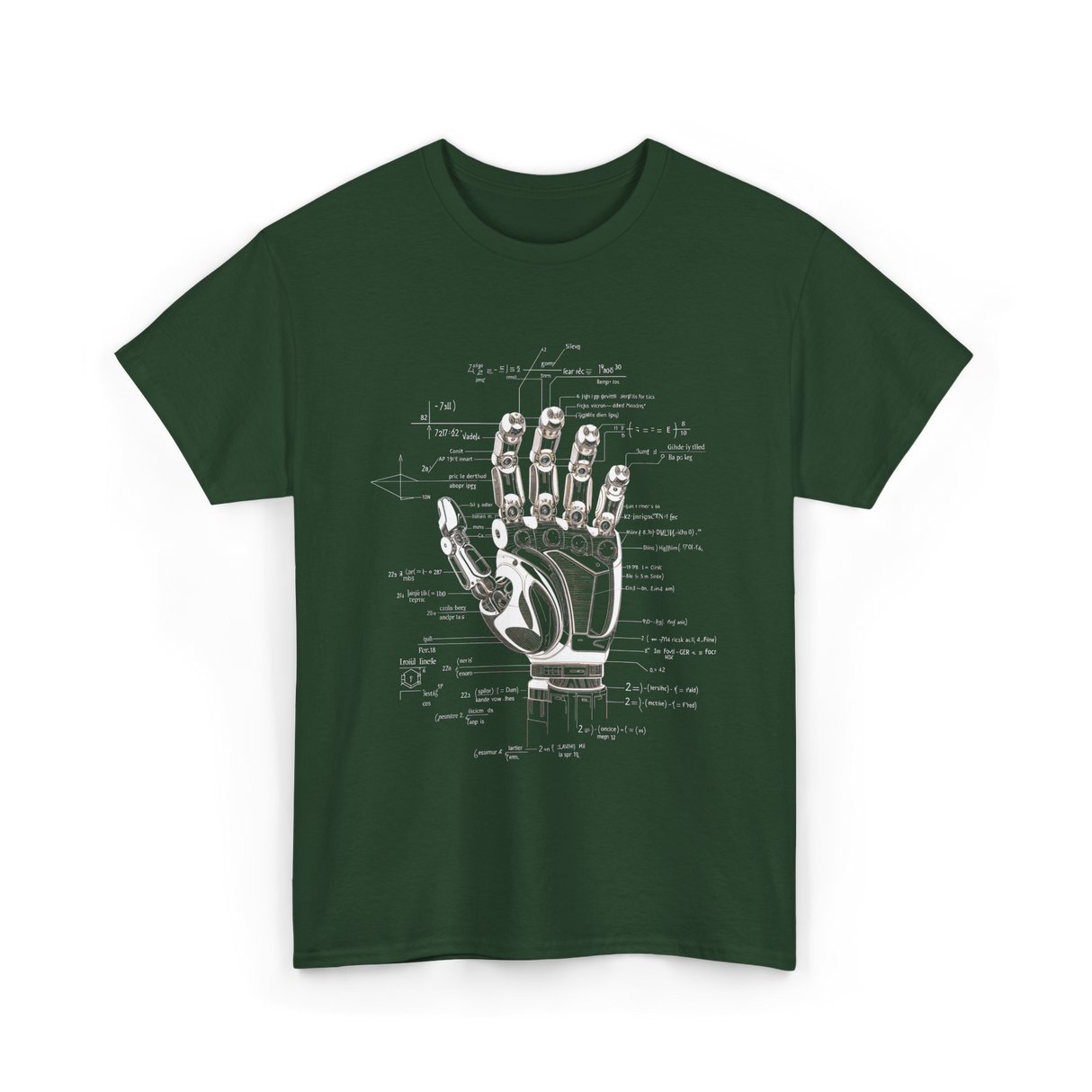 Robot Engineer Hand Robotics T-Shirt - Forest Green