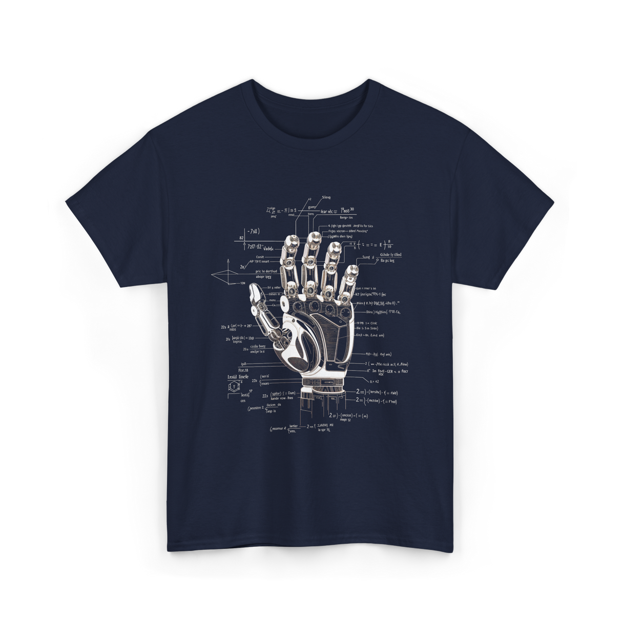 Robot Engineer Hand Robotics T-Shirt - Navy