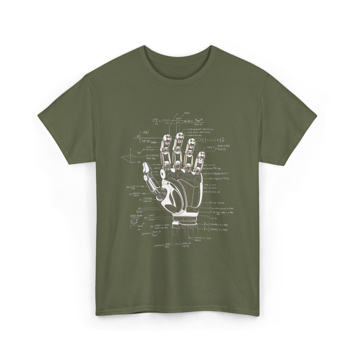 Robot Engineer Hand Robotics T-Shirt - Military Green