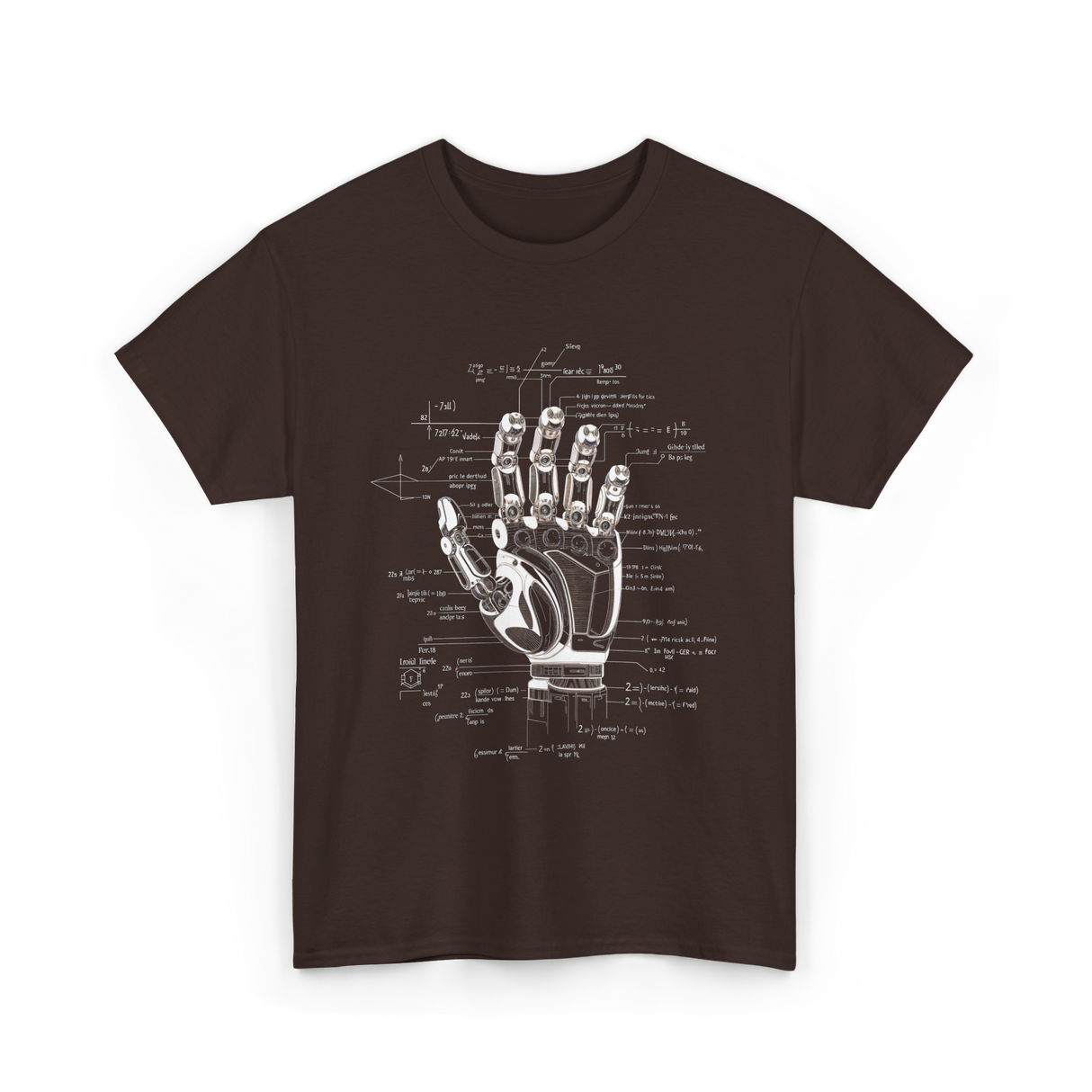 Robot Engineer Hand Robotics T-Shirt - Dark Chocolate