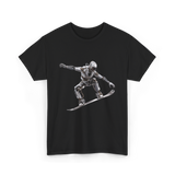 Robot Snowboarder Snowboarding Robot T-Shirt - Black