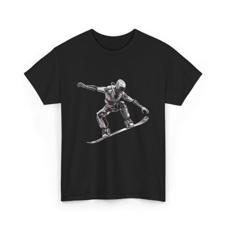 Robot Snowboarder Snowboarding Robot T-Shirt - Black