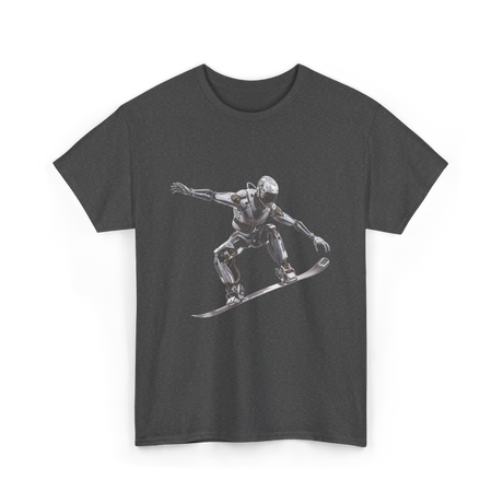 Robot Snowboarder Snowboarding Robot T-Shirt - Dark Heather