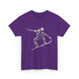 Robot Snowboarder Snowboarding Robot T-Shirt - Purple