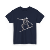 Robot Snowboarder Snowboarding Robot T-Shirt - Navy