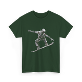 Robot Snowboarder Snowboarding Robot T-Shirt - Forest Green