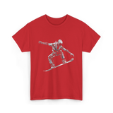 Robot Snowboarder Snowboarding Robot T-Shirt - Red