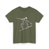 Robot Snowboarder Snowboarding Robot T-Shirt - Military Green