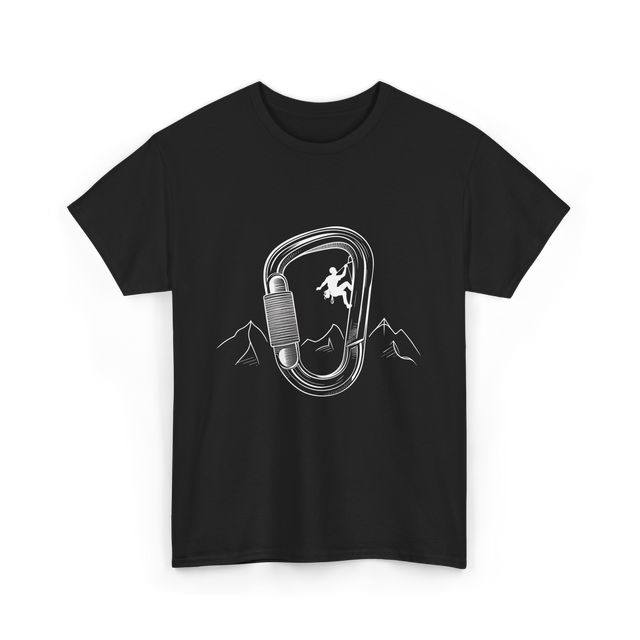 Rock Climbing Carabiner Climber T-Shirt - Black