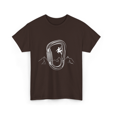 Rock Climbing Carabiner Climber T-Shirt - Dark Chocolate