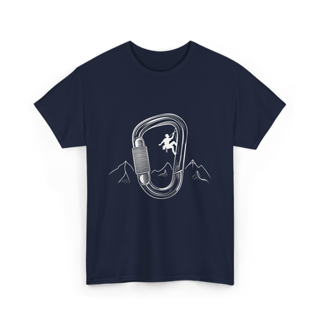 Rock Climbing Carabiner Climber T-Shirt - Navy