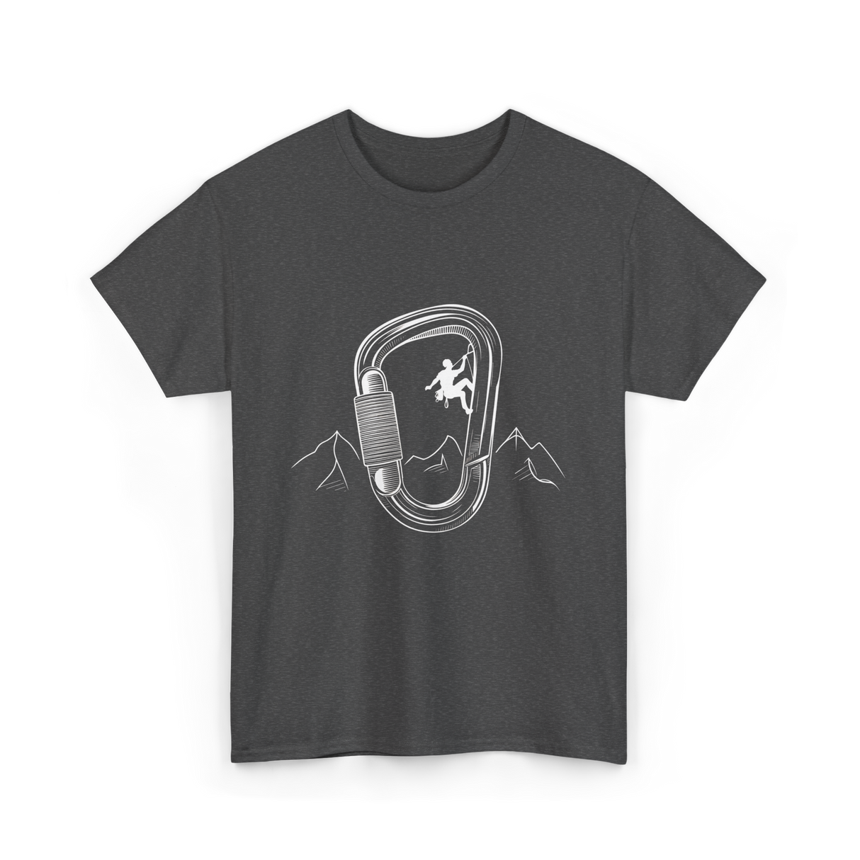 Rock Climbing Carabiner Climber T-Shirt - Dark Heather