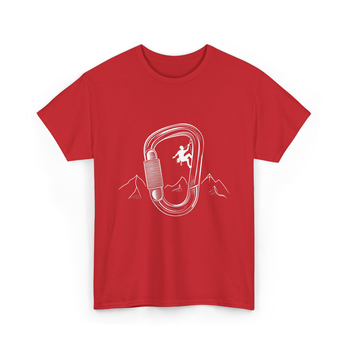 Rock Climbing Carabiner Climber T-Shirt - Red