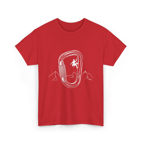 Rock Climbing Carabiner Climber T-Shirt - Red