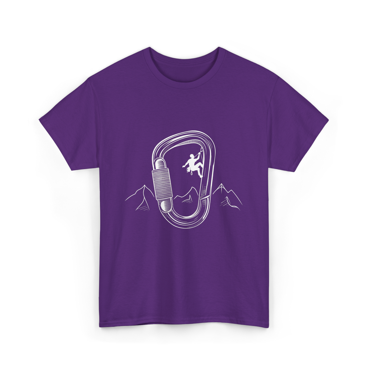 Rock Climbing Carabiner Climber T-Shirt - Purple