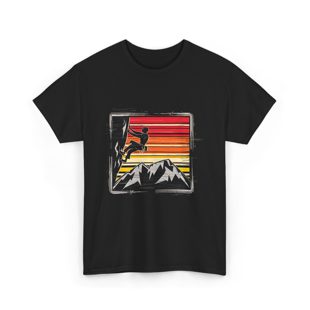 Rock Climbing Retro Adventure T-Shirt - Black