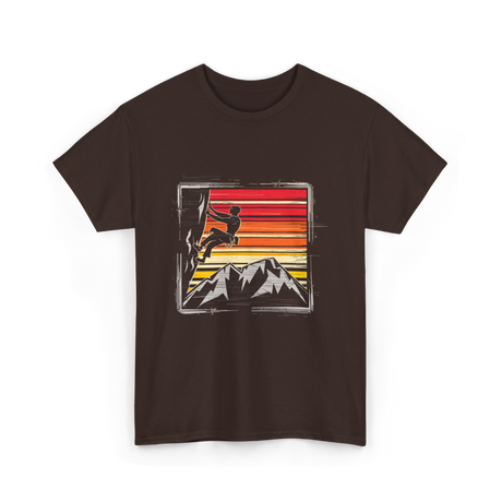 Rock Climbing Retro Adventure T-Shirt - Dark Chocolate