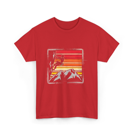 Rock Climbing Retro Adventure T-Shirt - Red