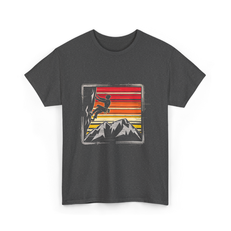 Rock Climbing Retro Adventure T-Shirt - Dark Heather