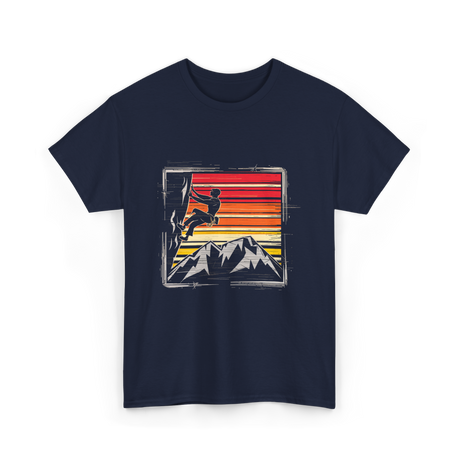 Rock Climbing Retro Adventure T-Shirt - Navy