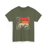 Rock Climbing Retro Adventure T-Shirt - Military Green