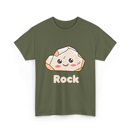 Rock Cute Character T-Shirt - Military Green