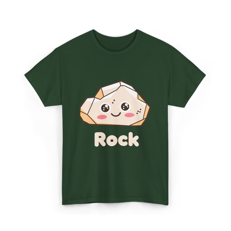 Rock Cute Character T-Shirt - Forest Green