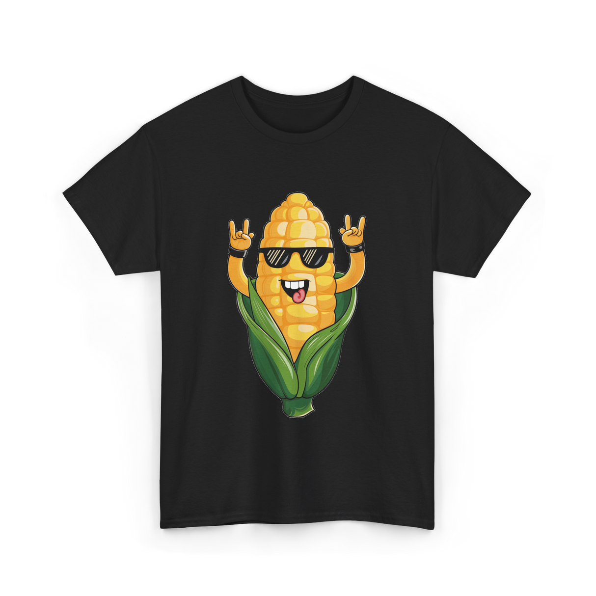 Rock On Corn Corn Lover T-Shirt - Black