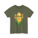 Rock On Corn Corn Lover T-Shirt - Military Green