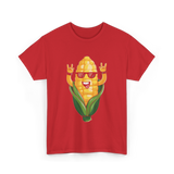 Rock On Corn Corn Lover T-Shirt - Red