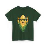 Rock On Corn Corn Lover T-Shirt - Forest Green