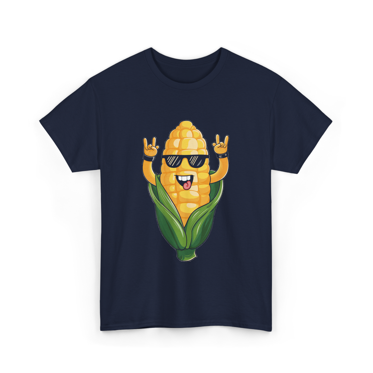 Rock On Corn Corn Lover T-Shirt - Navy