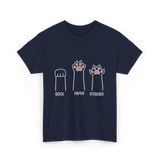 Rock Paper Scissors Cat Game T-Shirt - Navy