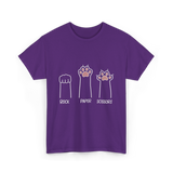 Rock Paper Scissors Cat Game T-Shirt - Purple