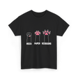 Rock Paper Scissors Cat Paw Game T-Shirt - Black