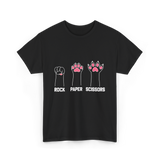 Rock Paper Scissors Cat Paw Game T-Shirt - Black